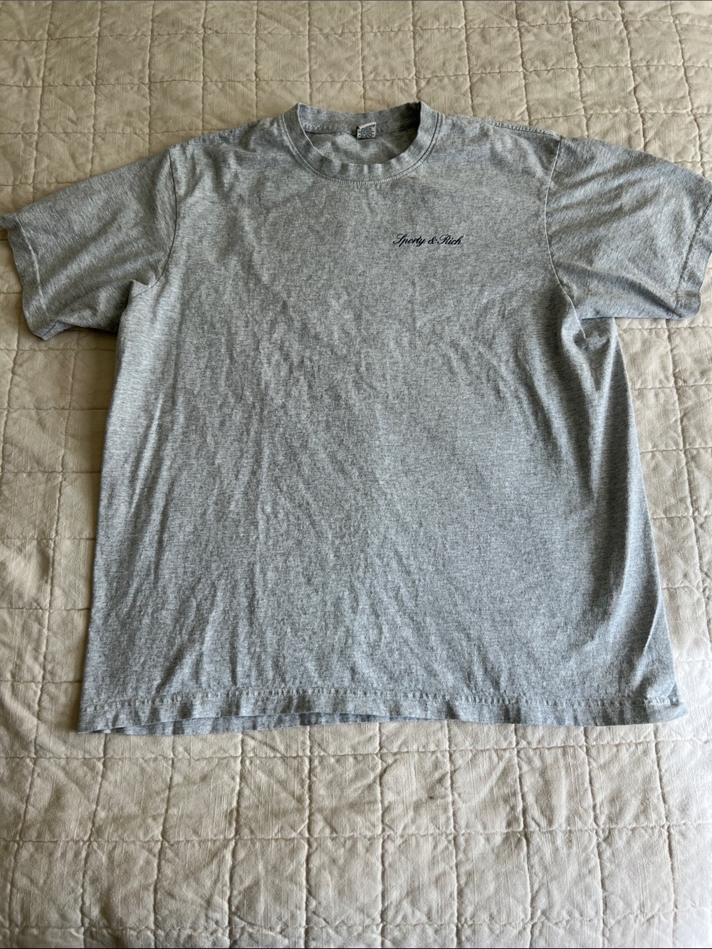 Sporty & Rich Grey Crewneck T-Shirt -